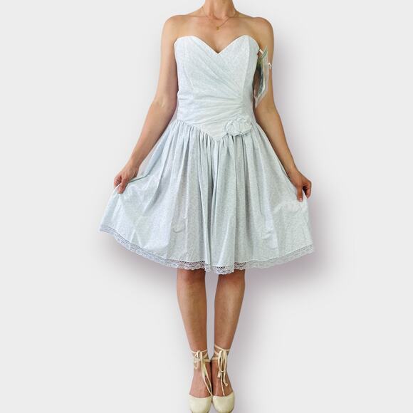 80s Gunne‎ Sax Strapless Dress - Picture 1 of 7